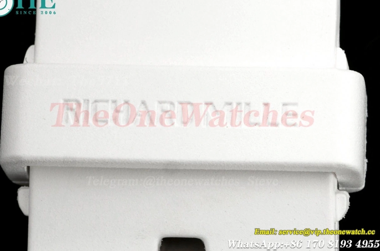 Strap Skeleton RM055 RMUL2 On Dial Blue T+F White Ceramic Rubber White 1225